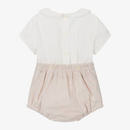 Artesanía Granlei-Boys Ivory & Beige Buster Suit | Childrensalon