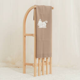 Artesanía Granlei-Brown Knitted Teddy Bear Baby Blanket (84cm) | Childrensalon