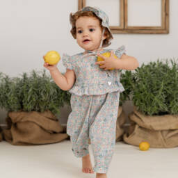 Artesanía Granlei-Girls Lilac Floral Jumpsuit | Childrensalon