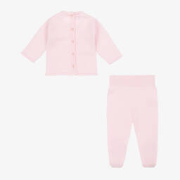 Artesanía Granlei-Girls Pink Knitted Babygrow | Childrensalon