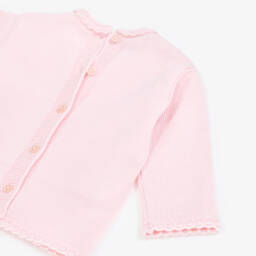 Artesanía Granlei-Girls Pink Knitted Babygrow | Childrensalon