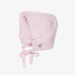 Artesanía Granlei-Girls Pink Knitted Babysuit Set with Ribbon Trim | Childrensalon