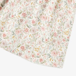 Artesanía Granlei-Girls Pink Knitted Cotton & Floral Print Dress | Childrensalon