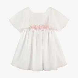 Artesanía Granlei-Girls White Chiffon Dress | Childrensalon