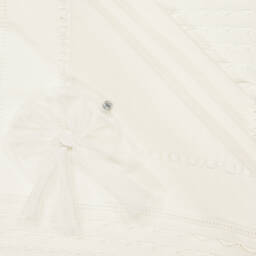 Artesanía Granlei-Ivory Cotton Knit Baby Blanket (105cm) | Childrensalon