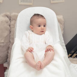 Artesanía Granlei-Ivory Embroidered Tulle Baby Shortie | Childrensalon