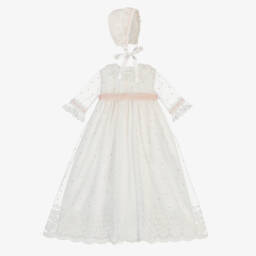 Artesanía Granlei-Ivory & Pink Tulle Ceremony Gown | Childrensalon