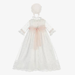 Artesanía Granlei-Ivory & Pink Tulle Ceremony Gown | Childrensalon