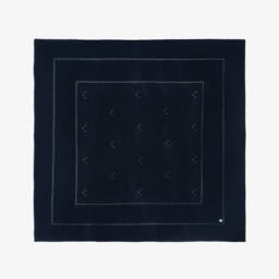 Artesanía Granlei-Navy Blue Openwork Knitted Baby Blanket (106cm) | Childrensalon