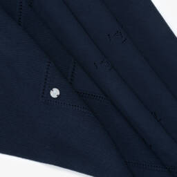 Artesanía Granlei-Navy Blue Openwork Knitted Baby Blanket (106cm) | Childrensalon