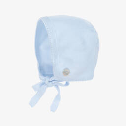 Artesanía Granlei-Pale Blue Knitted Baby Bonnet | Childrensalon