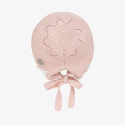 Artesanía Granlei-Pink Knitted Baby Bonnet | Childrensalon