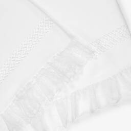 Artesanía Granlei-White Lace Trim Shawl (107cm) | Childrensalon