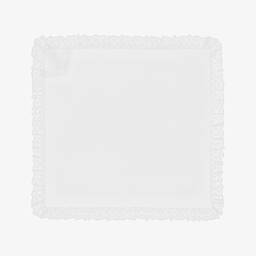 Artesanía Granlei-White Lace Trim Shawl (107cm) | Childrensalon