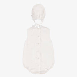 Artesanía Granlei-White Tulle Polka Dot Shortie Set | Childrensalon
