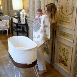 Atelier Choux Paris-Baby Girls White Balloons Swaddle (97cm) | Childrensalon