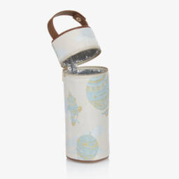 Atelier Choux Paris-حقيبة لحفظ الزجاجة جاكار لون أزرق (23 سم) | Childrensalon