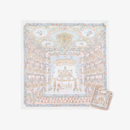 Atelier Choux Paris-Blue Organic Cotton Opera Swaddle & Bib Set | Childrensalon