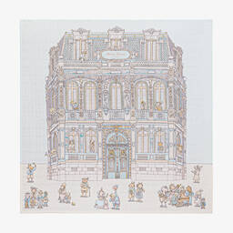 Atelier Choux Paris-طقم مريلة ولفافة قطن عضوي لون أزرق | Childrensalon