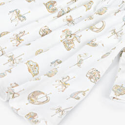 Atelier Choux Paris-فستان بطبعة كاروسيل قطن لون أبيض للبنات | Childrensalon