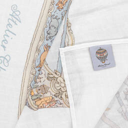 Atelier Choux Paris-قماطات أطفال رضع قطن عضوي لون أزرق وعاجي (عدد 3) | Childrensalon