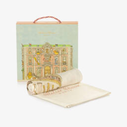 Atelier Choux Paris-بطانية كشمير بطبعة دوامة خيول لون عاجي للبنات الرضع (100 سم) | Childrensalon