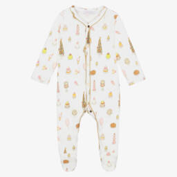 Atelier Choux Paris-Ivory Cotton Sweet Treats Babygrow | Childrensalon