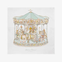 Atelier Choux Paris-Ivory & Green Carousel Swaddle (97cm) | Childrensalon