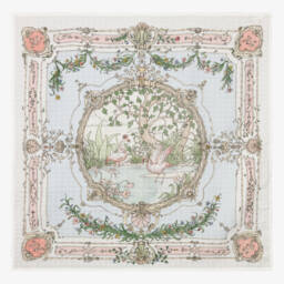 Atelier Choux Paris-Ivory Organic Cotton Illustrated Swaddle & Bib Set | Childrensalon