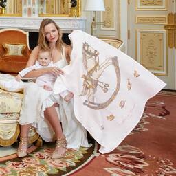 Atelier Choux Paris-Ivory Rocking Horse Swaddle & Bib Set | Childrensalon