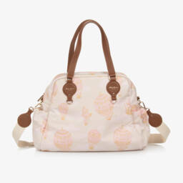 Atelier Choux Paris-حقيبة تغيير الحفاضات جاكار لون زهري (46 سم) | Childrensalon