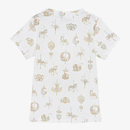 Atelier Choux Paris-تيشيرت قطن جيرسي لون أبيض للأطفال | Childrensalon