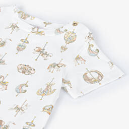 Atelier Choux Paris-تيشيرت قطن جيرسي لون أبيض للأطفال | Childrensalon