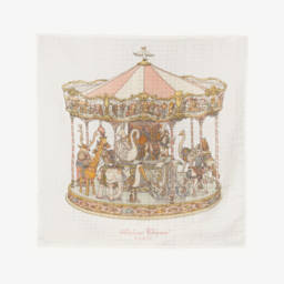 Atelier Choux Paris-White Carousel Swaddle (98cm) | Childrensalon