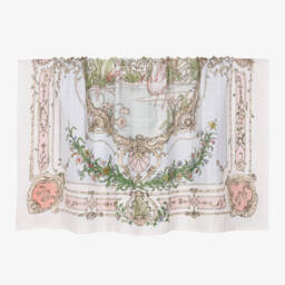 Atelier Choux Paris-White & Pink Tapestry Swaddle (97cm) | Childrensalon