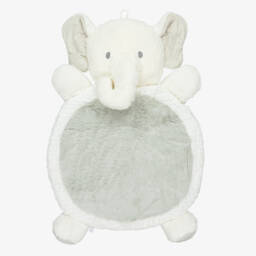 Aurora-مفرش لعب شكل فيل فرو صناعي لون رمادي وأبيض للأطفال (78 سم) | Childrensalon