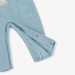 Babidu-طقم دانغري بطبعة أرنب قطن لونأزرق للأولاد الرضع | Childrensalon