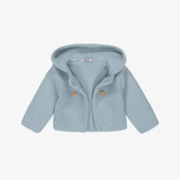 Babidu-Baby Boys Blue Knitted Pram Coat Set | Childrensalon