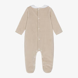 Babidu-أفرول بيبي غرو قطن مخمل لون بيج للأطفال | Childrensalon