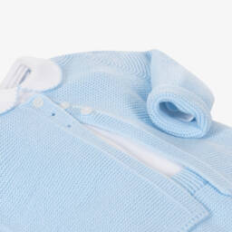 Babidu-Boys Light Blue Knitted Shorts Set | Childrensalon