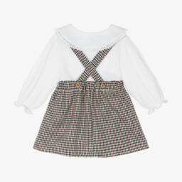 Babidu-Girls Red Check Cotton Skirt Set | Childrensalon