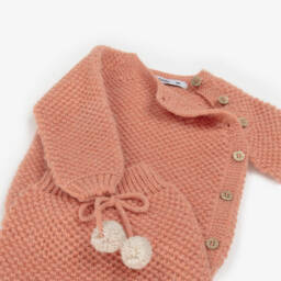 Babidu-Orange Knitted Wool Mix Trouser Set | Childrensalon