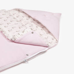 Babidu-Pink Cotton Padded Bunny Print Nest (80cm) | Childrensalon