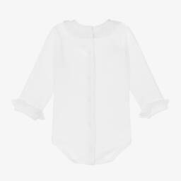 Babidu-بودي سوت قطن لون أبيض | Childrensalon