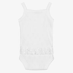 Babidu-تبّان أطفال بناتي قطن لون أبيض | Childrensalon