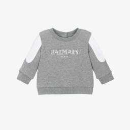 Baby Boys Grey Cotton Sweatshirt