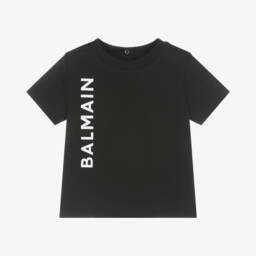 Boys Black Cotton T-Shirt