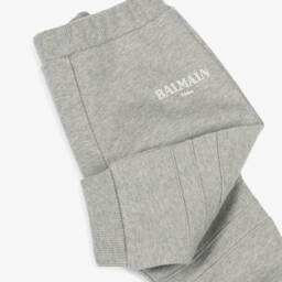 Balmain-Boys Grey Cotton Logo Joggers | Childrensalon