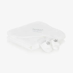 Bam Bam-Ivory Hooded Towel & Slippers Gift Set | Childrensalon