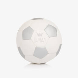 Bam Bam-لعبة كرة قدم جلد لون أبيض و فضّي للأطفال (36 سم) | Childrensalon